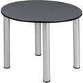 Regency Seating Regency Kee 30" Round Multipurpose Breakroom Slim Table, Grey/ Chrome TB3018RNDGYBPCM